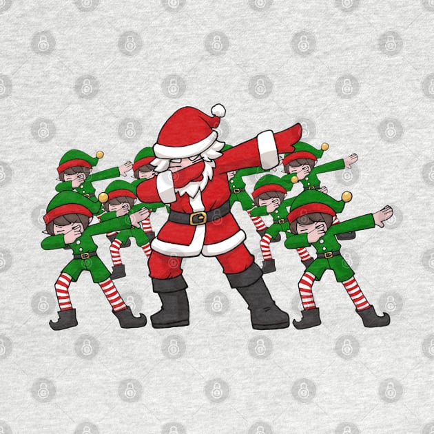 Anime Dabbing Santa with Elves by TonTomDesignz